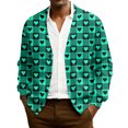 thumbnail image 1 of QHRMKOG Men Cardigan Romantic Valentine's Day Heart Cardigan Sweaters Print Relaxed Fit Long Sleeve V Neck Button Up Cardigans Fashion Ribbed Knit Sweater Green 3XL, 1 of 7