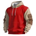 thumbnail image 1 of QHRMKOG Men Hoodie Long Sleeve Drawstring Hooded Sweatshirts with Pockets Essentials Big and Tall Shirts Fall Fashion Pullover Top Red M, 1 of 4