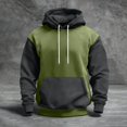 thumbnail image 1 of QHRMKOG Men Hoodies Relaxed Fit Color Block Hooded Sweatshirrt Trendy Long Sleeve Drawstring Pullover Hoodies Fall Warm Top with Pockets Gray L, 1 of 5