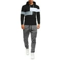 thumbnail image 1 of QHRMKOG Men Jogging Suits Sets Color Block Fleece Hooded Sweatshirt & Sweatpants Tracksuit Athletic Sweatsuits Set Casaul Outfits Black 2XL, 1 of 4