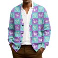 thumbnail image 1 of QHRMKOG Men's Cardigan Sweaters Cute Valentine's Day Heart Cardigan Graphic Loose Fit Long Sleeve V Neck Button Up Cardigan Sweaters Fashion Ribbed Knited Sweaters Green M, 1 of 7