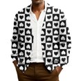 thumbnail image 1 of QHRMKOG Men's Cardigan Sweaters Cute Valentine's Day Heart Cardigan Graphic Relaxed Fit Long Sleeve V Neck Button Up Cardigan Sweater Trendy Ribbed Knit Sweaters Black L, 1 of 7