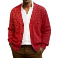 thumbnail image 1 of QHRMKOG Men's Cardigan Sweaters Cute Valentine's Day Heart Cardigan Print Relaxed Fit Long Sleeve V Neck Button Up Cardigan Sweater Fashion Ribbed Knit Sweater Red 2XL, 1 of 7