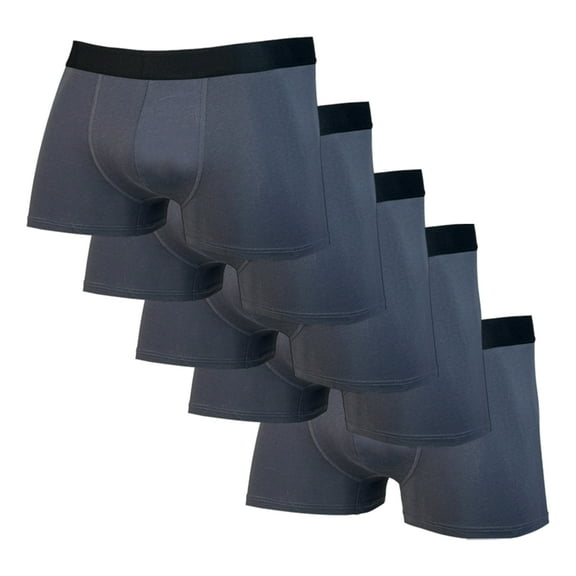 QHRMKOG Mens Boxer Briefs Comfortable Breathable Boxer Brief Athletic Moisture-Wicking Underwear for Man 5 Pack Gray 2XL