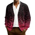thumbnail image 1 of QHRMKOG Mens Cardigan Romantic Valentine's Day Heart Cardigan Sweaters Print Loose Fit Long Sleeve V Neck Button Up Cardigans Fashion Ribbed Knited Sweaters Pink 5XL, 1 of 7