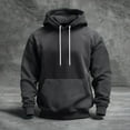 thumbnail image 1 of QHRMKOG Mens Hoodies Pullover Fashion Color Block Hooded Sweatshirrt Relaxed Fit Long Sleeve Drawstring Hoodie Fall Warm Tops with Pockets Gray 2XL, 1 of 5