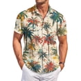 thumbnail image 1 of QHRMKOG Mens Shirt Relaxed Fit Tropical Print Short Sleeve Hawaiian Shirt Light Holiday Button Down Beach Shirt Summer Casual Tops Red 4XL, 1 of 6