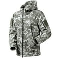thumbnail image 1 of QHRMKOG Mens Winter Jacket Lightweight Fishing Camo Jacket Classic Fit Sports Water Resistant Raincoats Trendy Hooded Coat Green L, 1 of 2