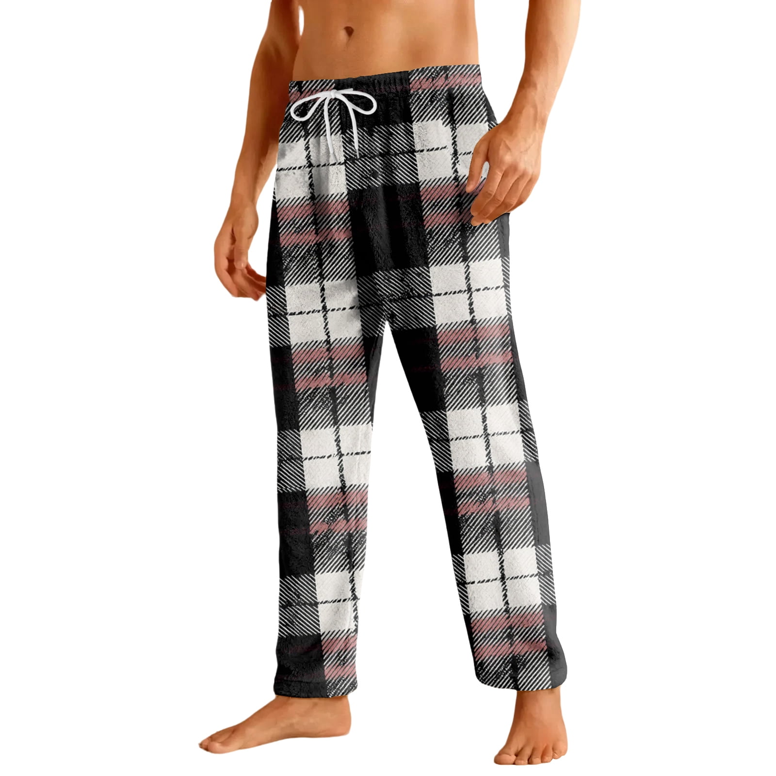 QHRMKOG Pajama Pants Men Relaxed Fit Flannel Plaid Pajama Pant with ...