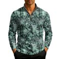thumbnail image 1 of QHRMKOG Sweatshirt for Men Warm Camouflage Print Half Zip Pullover Loose Fit Sport Stand Collar Sweatshirts Spring Fashion Long Sleeve Top Gray L, 1 of 8