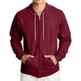 thumbnail image 1 of QHRMKOG Sweatshirts for Men Zip Up Long Sleeve Big and Tall Hooded Winter Light Fashion Cotton Drawstring Oversize Sweater Casual with Pocket Jackets Wine 3XL-Large, 1 of 8