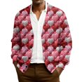 thumbnail image 1 of QHRMKOG Valentine's Day Cardigan for Men Romantic Heart Graphic Cardigan Sweaters Trendy Long Sleeve V Neck Button Up Cardigans Relaxed Fit Ribbed Knit Sweater Red L, 1 of 7