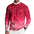 thumbnail image 1 of QHRMKOG Valentine's Day Sweater for Men Romantic Heart Graphic Pullover Loose Fit Long Sleeve Round Neck Sweaters Autumn Fashion Top Pink S, 1 of 6