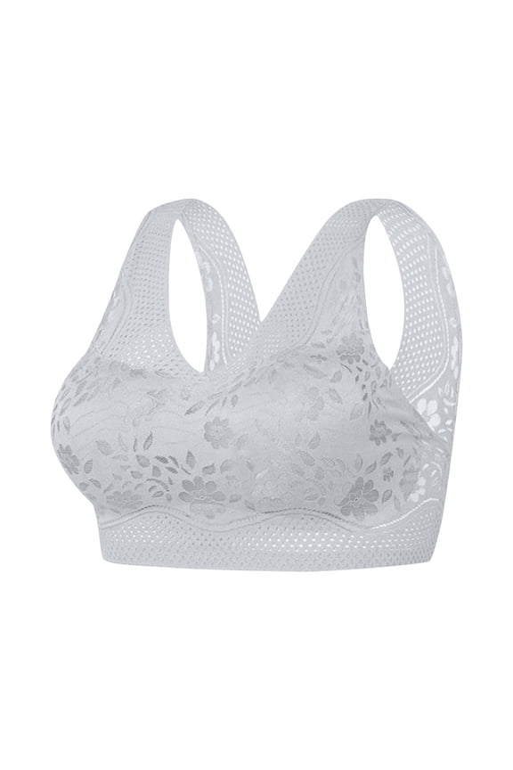 Women's Orthopedic Anti-Sagging Bra, Posture Correcting Bra, Breathable Push up Bra for Senior Women Gray Medium