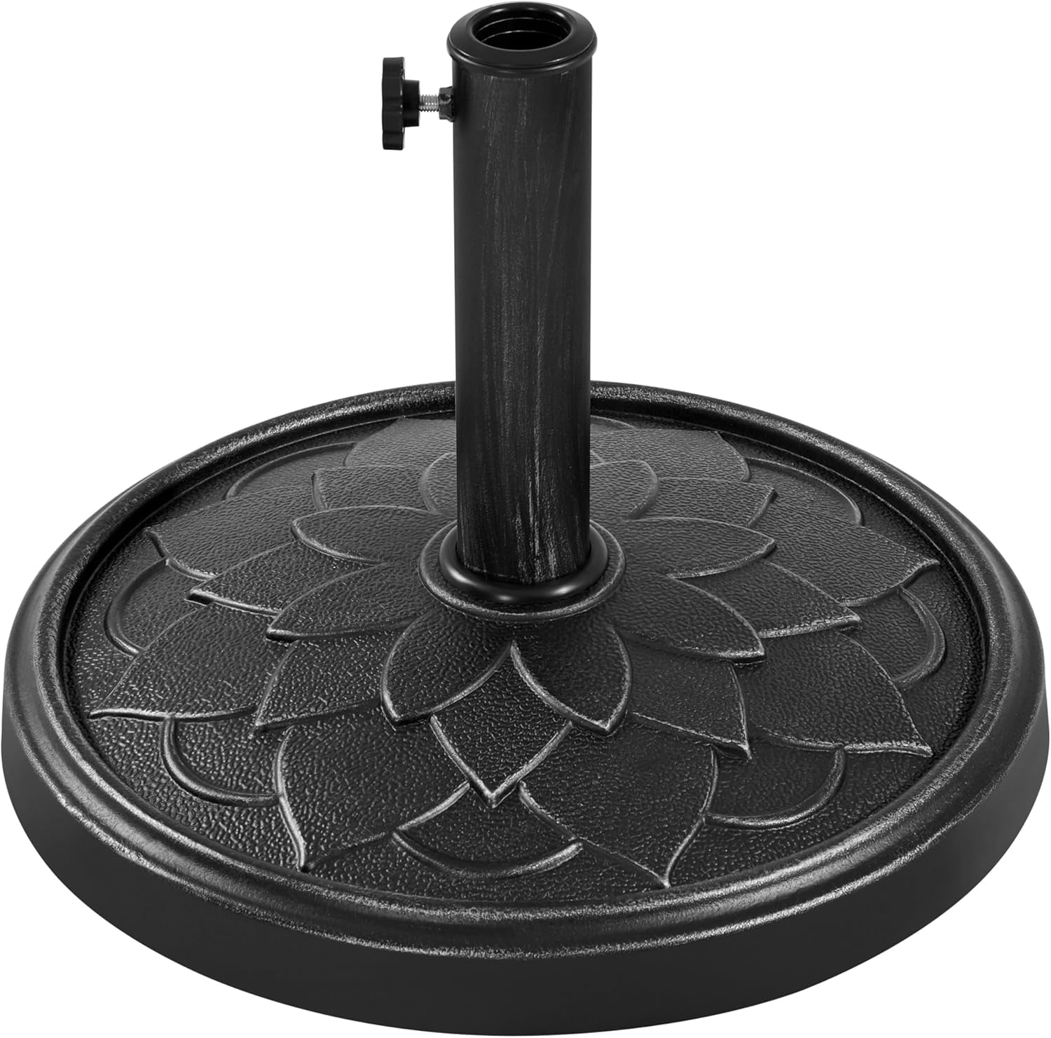 QHTER 18'' Umbrella Base 26.5lbs Heavy Duty Patio Umbrella Stand, Round Umbrella Base Stand, Resin Umbrella Holder for Outdoor, Garden, Yard, Black