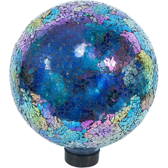 QHTER 8196 10-Inch Mosaic Glass Gazing Globe, Arco Iris