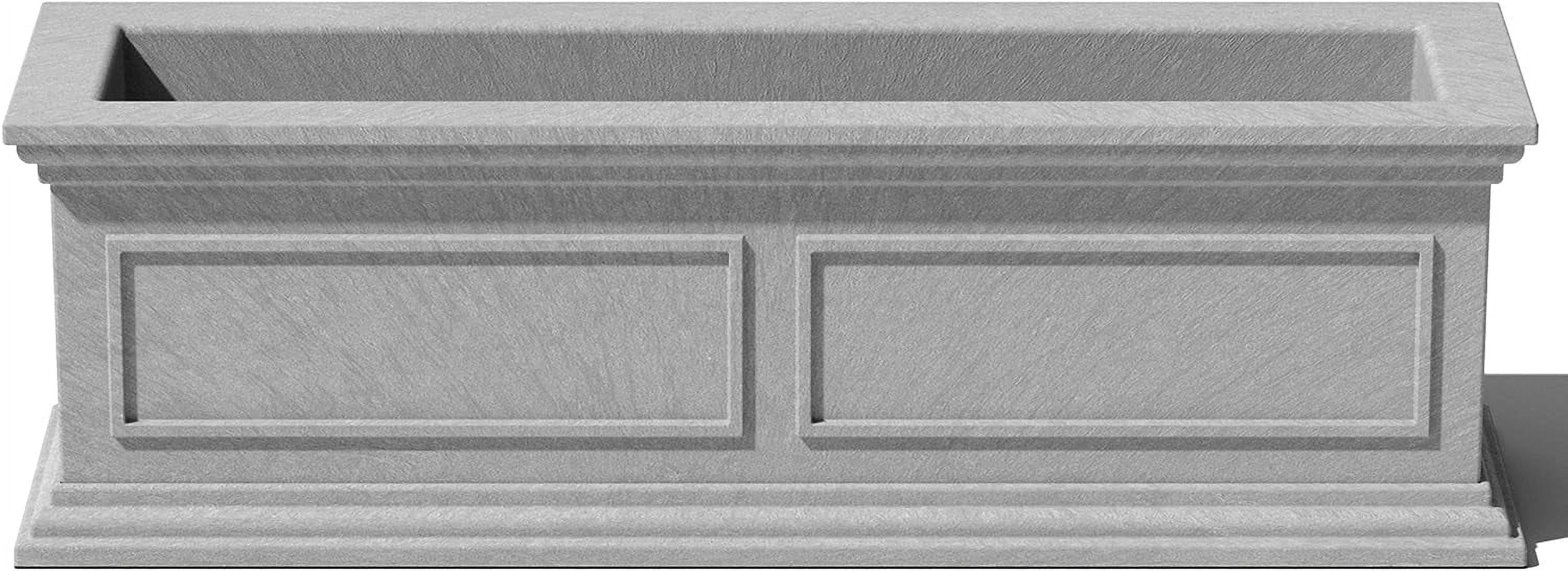 QHTER Brixton Window Box Plastic Planter - Large Rectangular Planter for Outdoor Balcony/Windowsill | Crack-Resistant All-Weather | Classic Estate Design for Flowers, Herbs, Succulents