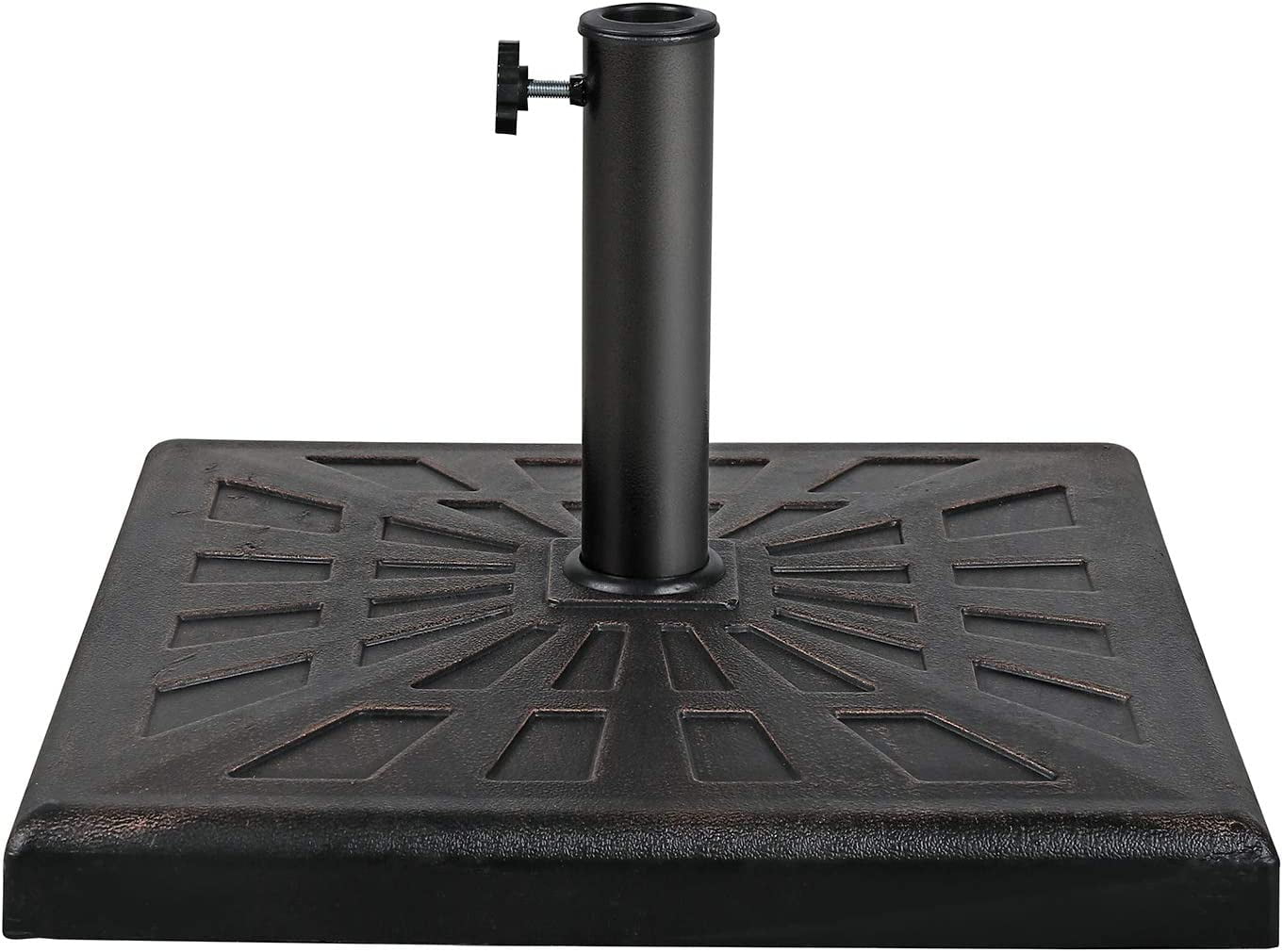 QHTER Square Umbrella Base, 42lb Heavy Duty Patio Outdoor Umbrella Stand Weight, Bronze