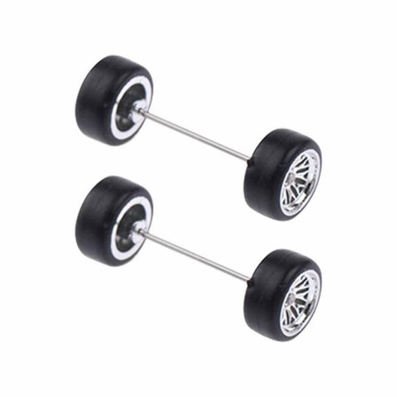 QHUDLV 1/64 Model Car Wheels,Rubber Tires Basic ABS Parts,Modified Vehicle Accessory