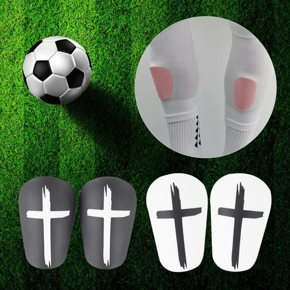 QHUDLV 1 Pairs Mini Soccer Shin Guards, 4.7 3.1 Inches Cross Small Shin Guards, Shin Pads Protective Equipment Shin Guards for Teenagers Adults, Comfortable Fit for Football, Indoor Soccer, Training