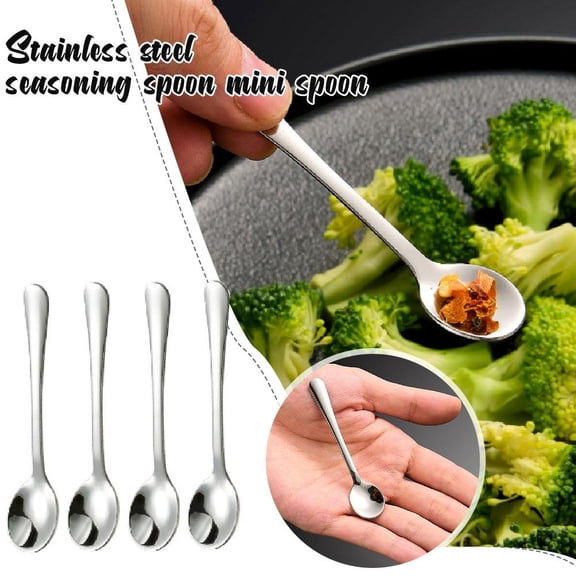 QHUDLV 10 Pcs Mini Spoons For Spices, Small Size 2.93 Salt Spoons, Stainless Steel For Little Spoon Spoons For Spices Jars, Small