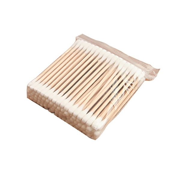 QHUDLV 100PCS Cotton Swabs with Small Precision Head,Wooden Handle Microblading Swabs,Disposable Beauty and Craft Supplies