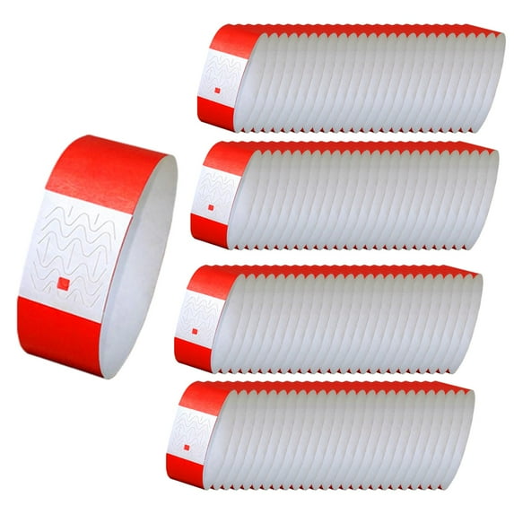 QHUDLV 100PCS Tear-Resistant Waterproof Paper Wrist Strap Party Paper Bracelet Multicolored Ticket Identification Band Event Wristbands