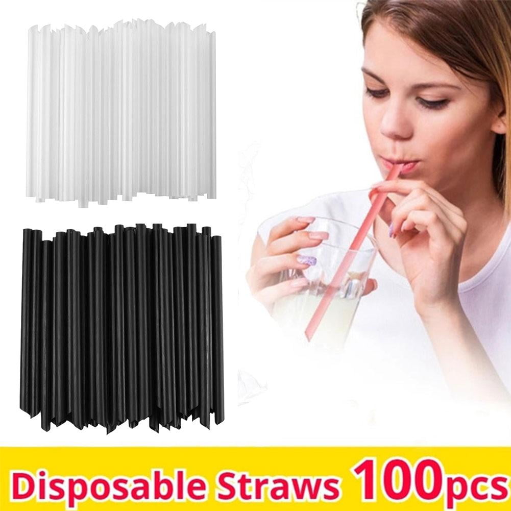 QHUDLV 100x Straws Extra Wide Fat Jumbo Boba Bubble Tea Smoothie Straws ...