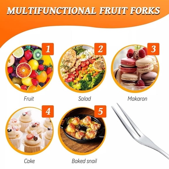 QHUDLV 10Pc Stainless Steel Small Fruit Fork Dessert Cake Salad Fork Tableware Kitchen