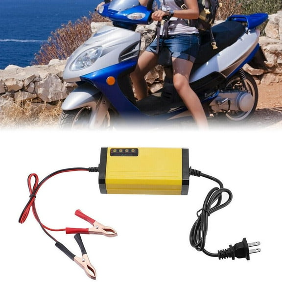 QHUDLV 12V Auto Battery Charger,Portable Truck Boat Trickle Maintainer,Compact Smart Power Supply