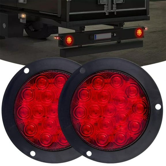 QHUDLV 16 LED Tail Light - 4" Round Red Stop Turn Trailer Light for RV, Truck, Universal