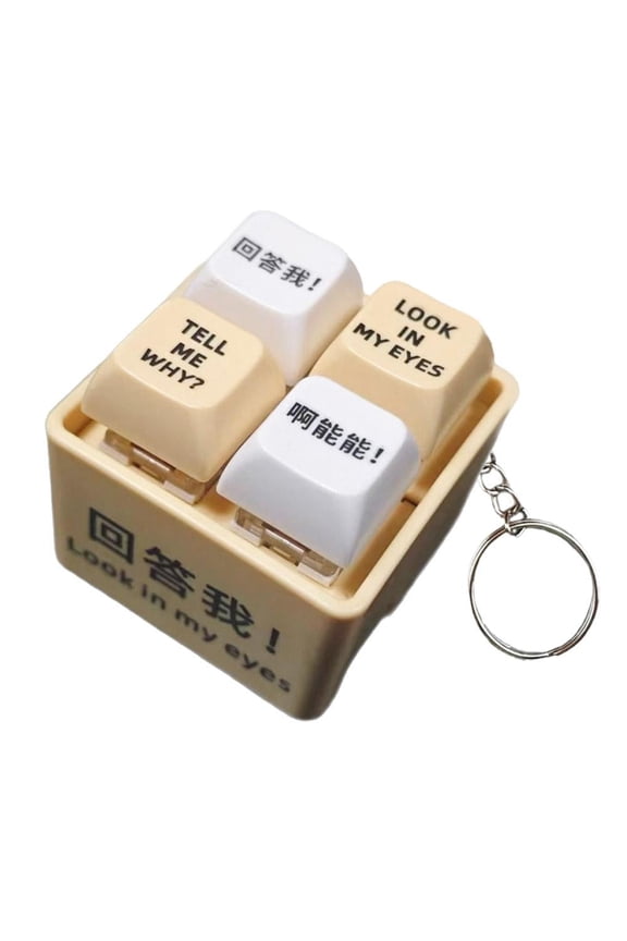 1pc Keychain Answer Me Button Pendant Toy Quotation Pronunciation Luminous Friends Send Fun Keychain Decompression