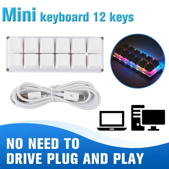QHUDLV 1x 12key Keyboard DIY Custom USB Programming Shortcut Mechanical T1H F9L3 E.AU
