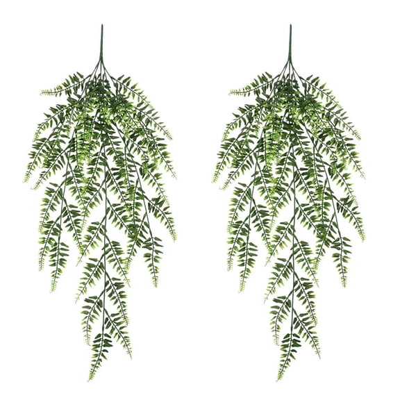 QHUDLV 2 Pcs Fake Hanging Plants, Artificial Eucalyptus Vine in Pot, Faux Greenery for Office, Bathroom, and Indoor/Outdoor Decor