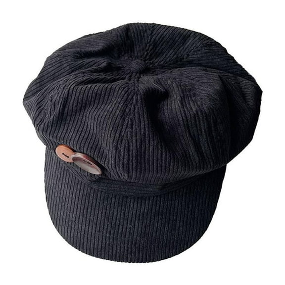 QHUDLV 2000s Hat, Womens Button Baker Boy Hats Y2k Vintage Corduroy Newsboy Hat Whimsy Twee Shoujo 2000s Fall Fashion