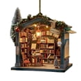 thumbnail image 1 of QHUDLV 2024 Christmas Bookstore Ornament Book Lover Tree Hanging Decoration, 1 of 9