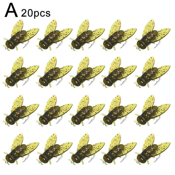 QHUDLV 20pcs Fly Fishing Flies Kit Rubber Fly Fishing Lures Lifelike Soft Plastic Hooks Lures Trout W6w0 Barbed For Bass Salmon