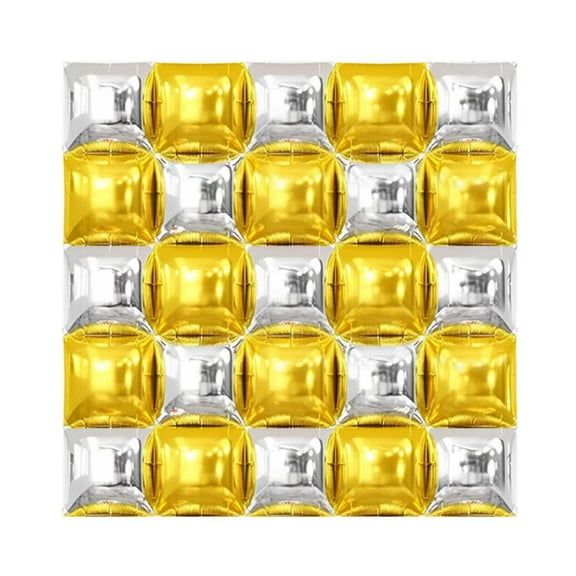 QHUDLV 25 Pcs Square Foil Balloons, Double-Sided Helium Backdrop Balloons for Party Decorations and Events