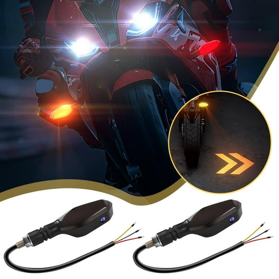 QHUDLV 2PCS Motorcycle LED Turn Lamps,Color Projection Flashing Lights,Sequential Running Indicators
