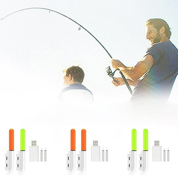 QHUDLV 2Pcs TSV Fishing Glow Sticks, Waterproof LED Fishing Pole Night Lights, Luminous Fish Strike Alert for Ice Night Fish Rod Gear