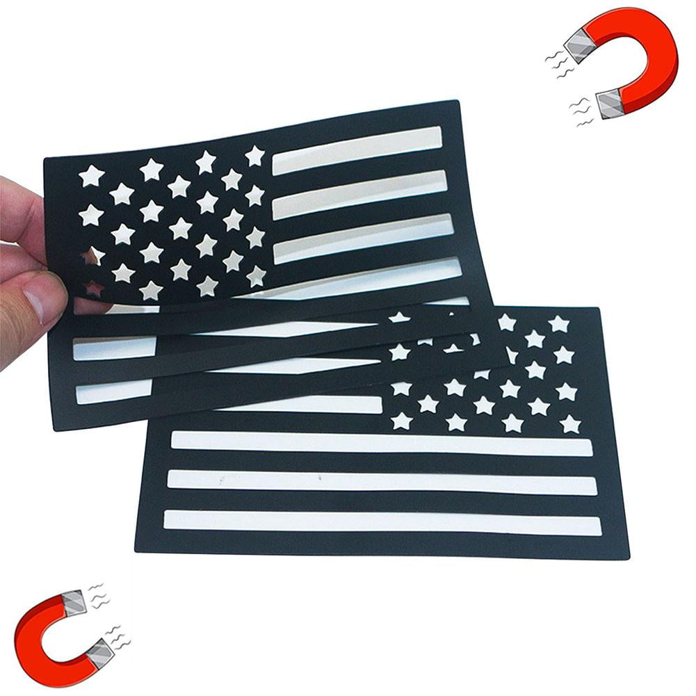 QHUDLV 2pcs American Flag Hollowed-Out Magnetic Car Body Sticker ...