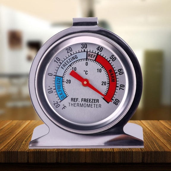 QHUDLV 2pcs Refrigerator Freezer Thermometer Steel Dial Type Degrees Temperature -30-30 Dail Measure Tool Fridge Celsius