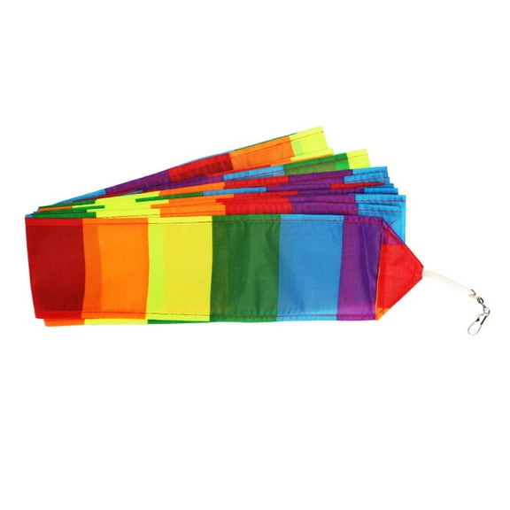 QHUDLV 33ft Colorful Rainbow Tail Kite Streamer,Multi‑Color Flying Ribbon,Outdoor Kite Accessory for Festivals