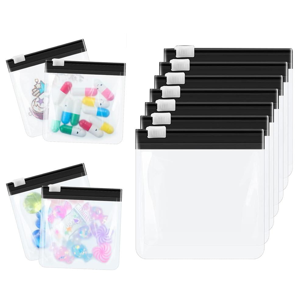 Reusable Sliding Labels QHUDLV 35 Pcs Zippered Pill Pouches Organizer Plastic Bags, Reusable ...