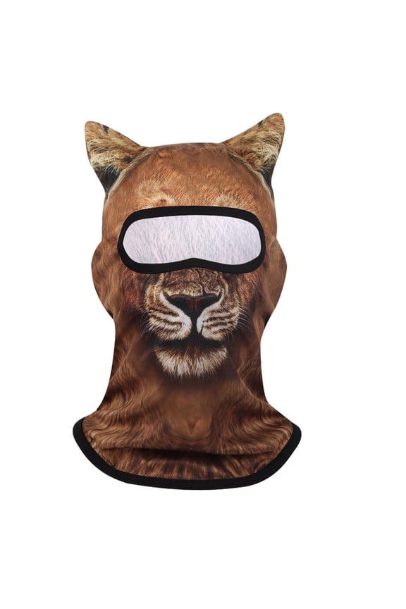 3D Cat Face Mask with Ears Funny Animal Sun Protection & Breathable, for Music Festivals, Skiing, Halloween, Outdoor Activities
