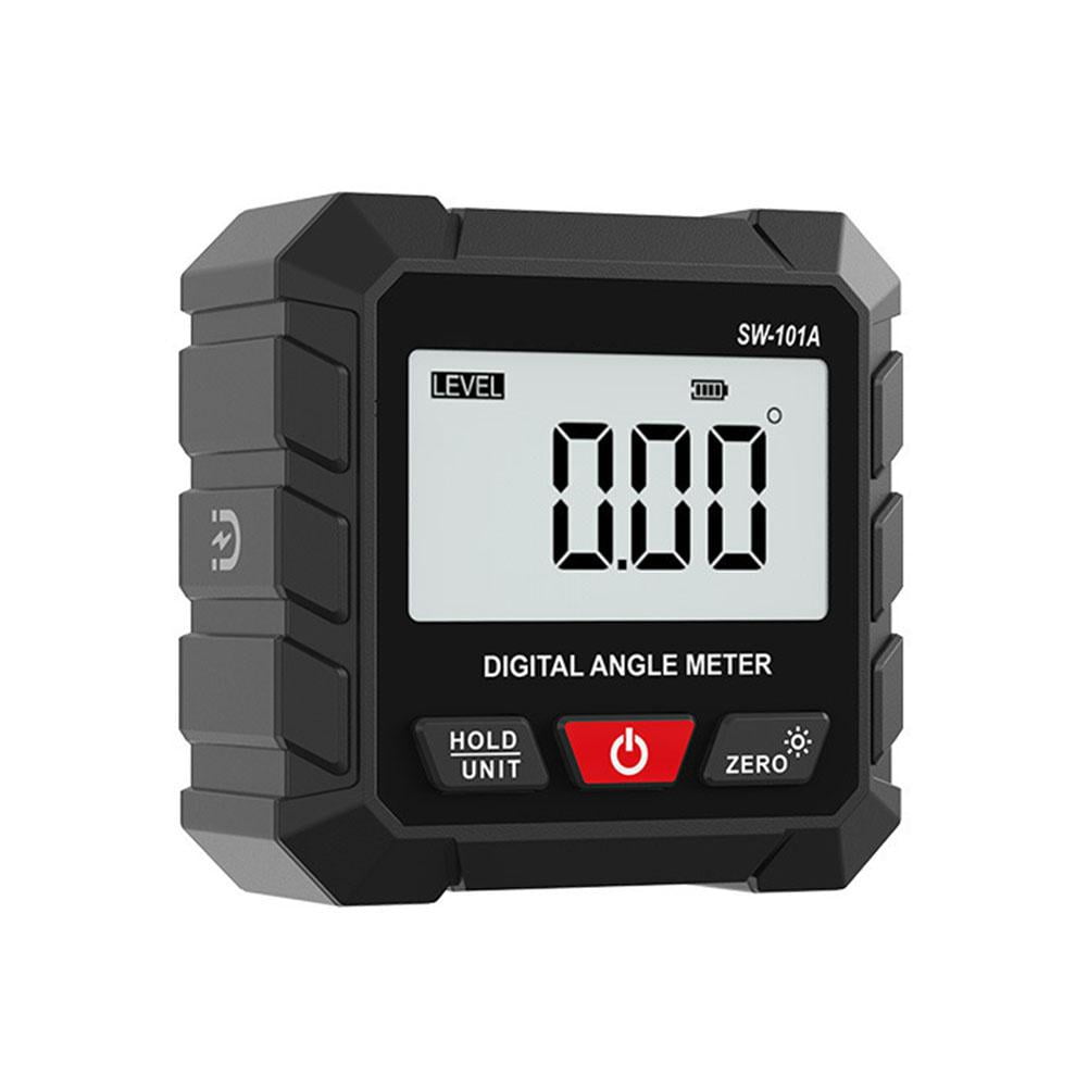 4-Side Magnetic Digital Angle Gauge - Rechargeable LED Inclinometer For Woodworking & Construction