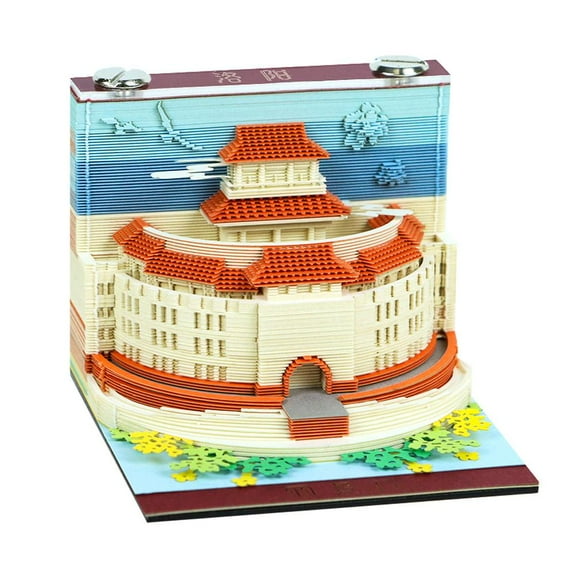 QHUDLV 4 Types Chinese 3d Calendar Notepad Castle 3d Paper Birthday 2026 Pad Notepad Cubes Memo Calendar E0a7 Gi Note 3d Artistic