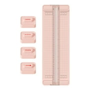 QHUDLV 4-in-1 Paper Cutter for Crafts – Bidirectional Slide Trimmer with Straight, Dotted, and Crease Blades – Label and Card Cutter