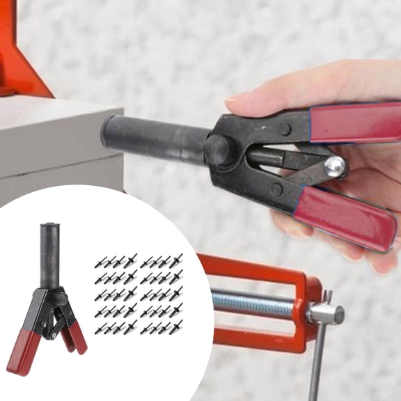 QHUDLV 41Pcs Protable Plastic Poly Rivet Quick Set Riveting 40 W/ Tool Lot T3