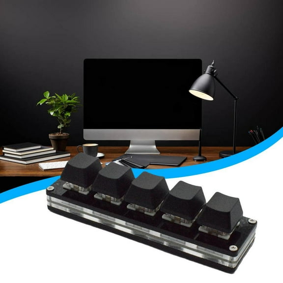 QHUDLV 5-Key Mini Mechanical Keyboard Custom Shortcut Programmable Control M0B0 C